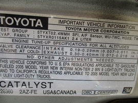 2005 TOYOTA RAV4 SILVER 2.4L AT 2WD Z16375
